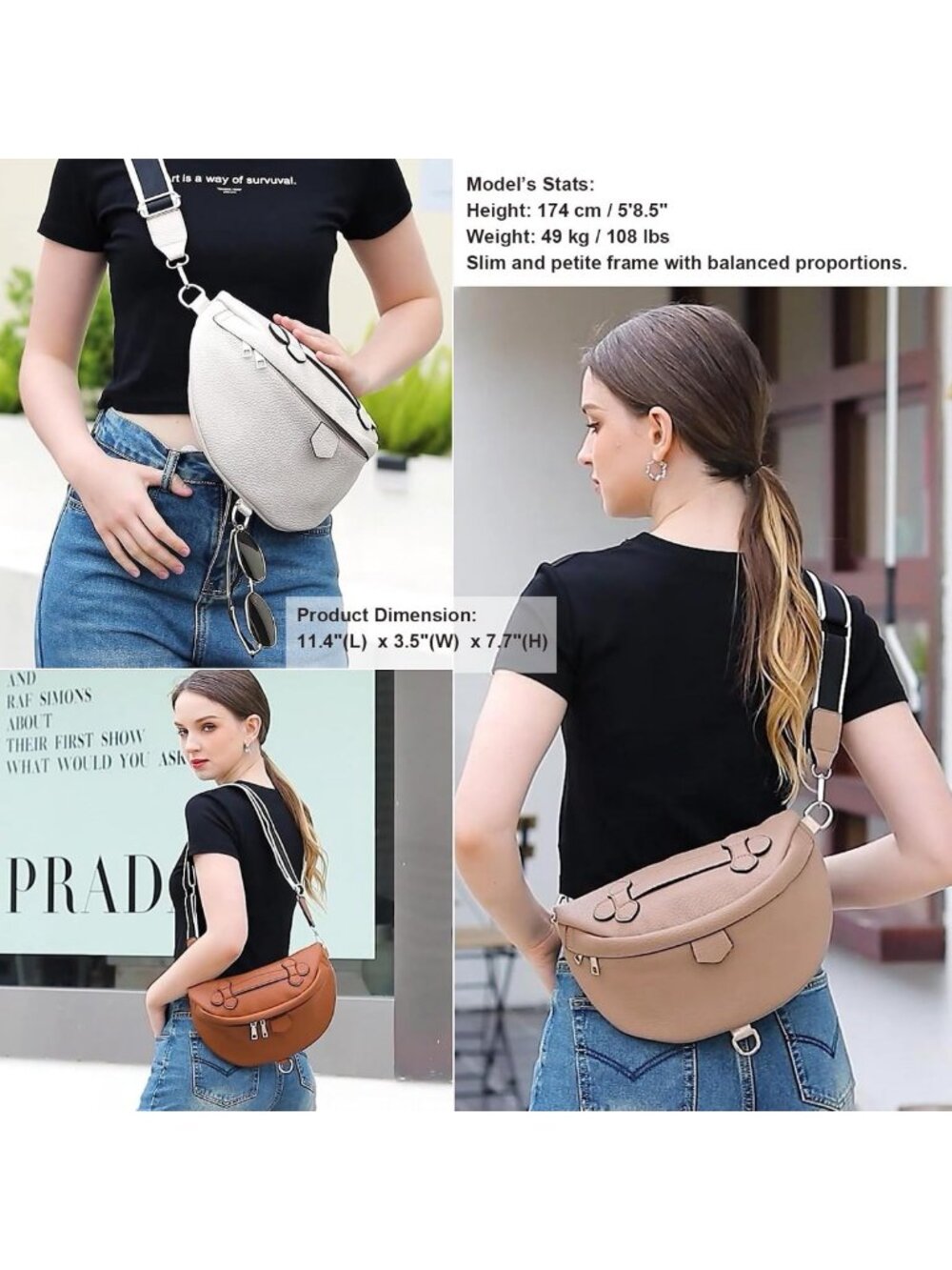 Stylish Leather Crossbody Bag for Women - Versatile Sling Purse & Fanny Pack - Picture 2 of 9